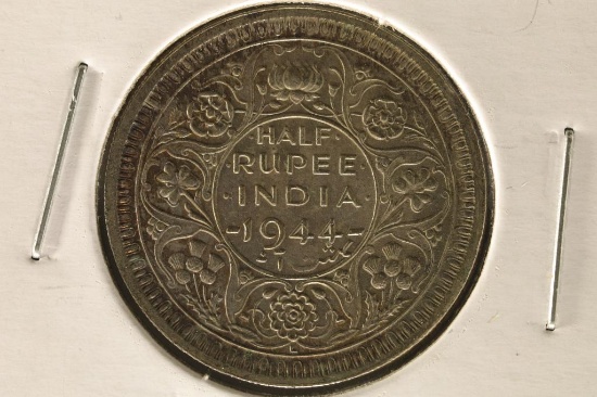 1944 SILVER INDIA HALF RUPEE