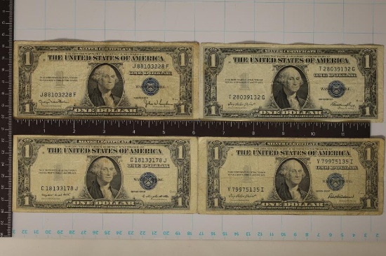 1935-D, 35-E, 35-G & 1935-F US $1 SILVER CERTS,