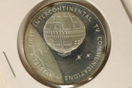 .8 OZ. STERLING SILVER AMERICA IN SPACE ROUND 1962