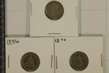 1877, 1886 & 18?? SILVER SEATED LIBERTY DIMES