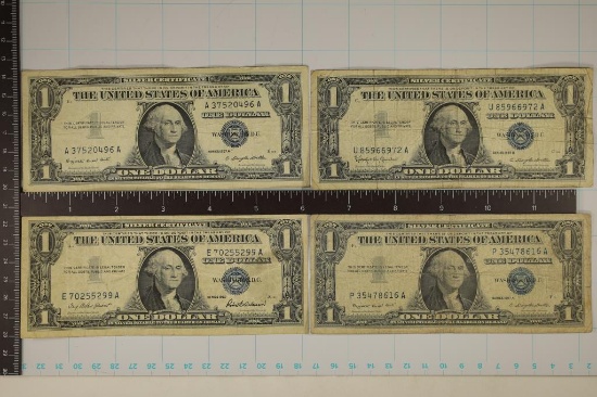 1957, 2-57-A & 27-B US $1 SILVER CERTIFICATES BLUE