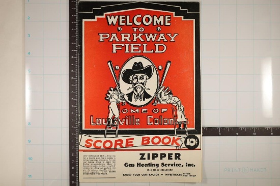 1923 VINTAGE BASEBALL PARKWAY FIELD SCORE BOOK