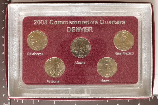 2008-D 5 COIN COMMEMORATIVE QUARTER SET IN BOX