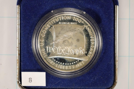 1987-S US CONSTITUTION PROOF SILVER DOLLAR IN US