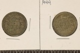 1943 &1944 (UNC) INDIA SILVER 1/2 RUPEES .3748