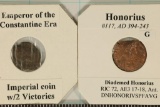 2 ROMAN ANCIENT COINS: 243-394 A.D. HONORIUS &