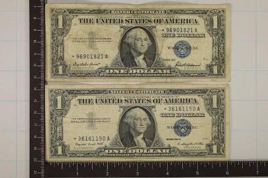 1957 & 1957-A US $1 SILVER CERTIFICATES STAR NOTES