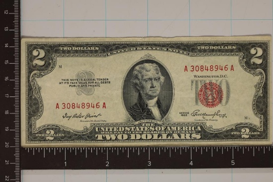 1953 US $2 RED SEAL BILL