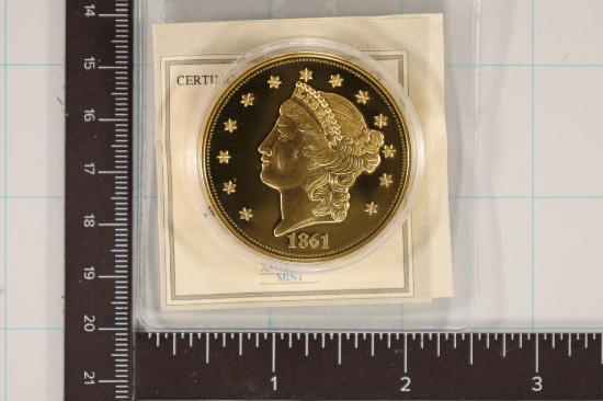 REPLICA 24KT GOLD LAYERED PROOF OF AN 1861