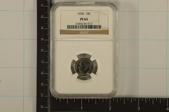 1955 SILVER ROOSEVELT DIME NGC PF65