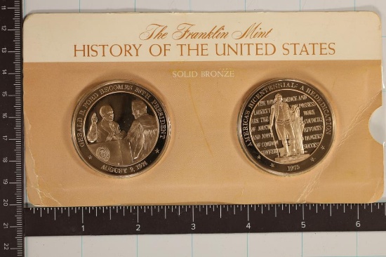 2-HISTORY OF UNITED STATES 1 1/2'' BRONZE MEDALS