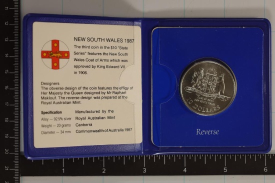 1987 AUSTRALIA SILVER $10 BRILLIANT UNC COIN