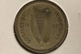 1933 IRELAND SILVER 1 SHILLING .1364 OZ. ASW