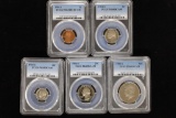 1984-S 5 COIN SET PCGS PR69 DCAM'S, RED LINCOLN