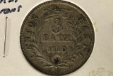 1810 SWISS CANTON SILVER 3 BASEL WITH HOLE