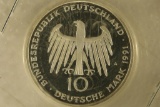 1991-A GERMAN SILVER PF 10 MARK .3115 OZ. ASW