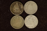 1853, 1876, 1877 &1885 SILVER SEATED LIBERTY DIMES