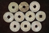 10 CHINESE / ASIAN CASH COINS