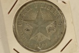 1933 CUBA SILVER 1 PESO .7734 OZ. ASW