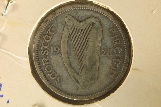 1928 IRELAND SILVER 1 SHILLING .1364 OZ. ASW