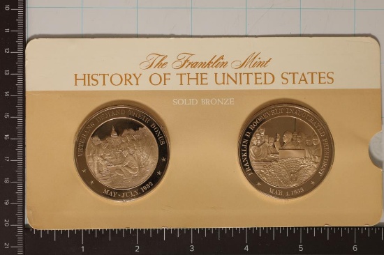 2-HISTORY OF UNITED STATES 1 1/2'' BRONZE MEDALS