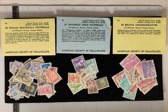 60 AMERICAN SOCIETY OF PHILATELISTS STAMPS FROM