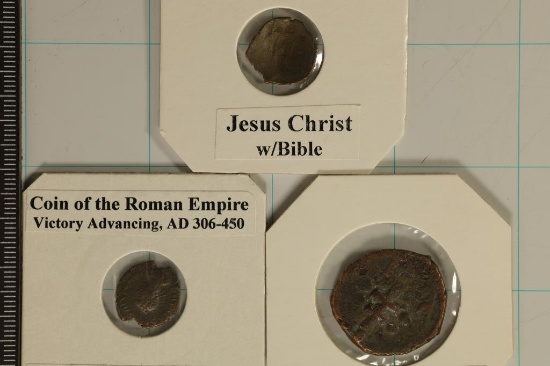 3 ROMAN ANCIENT COINS: 1045-1353 A.D. BYZANTINE