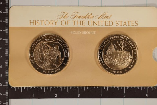 2-1 3/4" SOLID BRONZE FRANKLIN MINT HISTORY OF
