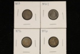 1853, 1854, 1875 & 1876 SILVER SEATED LIBERTY