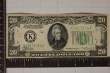 1934-A US $20 FRN, GREEN SEAL.