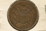 1864 US 2 CENT PIECE AU