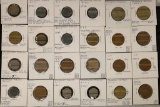 24 VINTAGE METAL FOREIGN TELEPHONE TOKENS: MOST