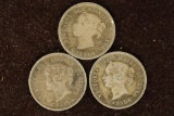 1880-H, 1881-H & 1882-H CANADA SILVER 5 CENTS