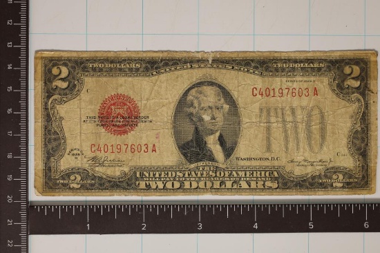 1928-D US $2 RED SEAL BILL