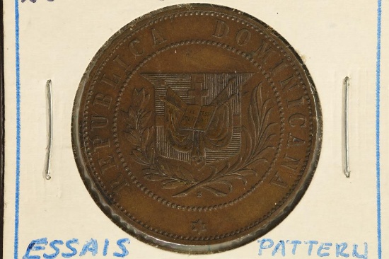 PATTERN 1878-E DOMINICAN REPUBLIC 2 CENTAVOS UNC