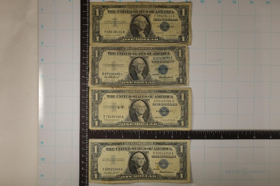 1935-F, 57, 57-A & 1957-B US $1 SILVER CERTS, BLUE