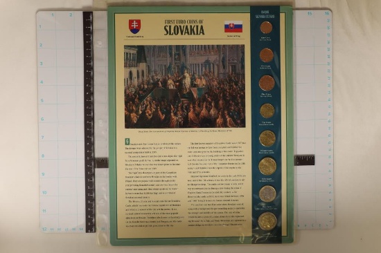 2000 SLOVAKIA 8 COIN BRILLIANT UNC SET ON LARGE