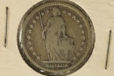 1905 SWITZERLAND SILVER 1 FRANC .1342 OZ. ASW