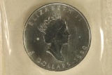 1990 CANADA SILVER $5 PROOF LIKE MAPLE LEAF