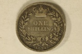 1874 GREAT BRITAIN SILVER SHILLING .1682 OZ. ASW