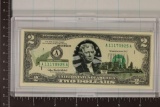 2003-A US $2 FRN. CRISP UNC WITH WISCONSIN OVERLAY