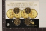 2014-D US PRESIDENTIAL $1 FOUR COIN UNC SET IN
