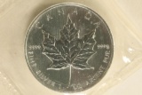 1990 CANADA SILVER $5 MAPLE LEAF 1 OZ. .9999 SILV.