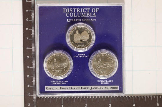 2009-P/D/S DISTRICT OF COLUMBIA 3 COIN QUARTER SET