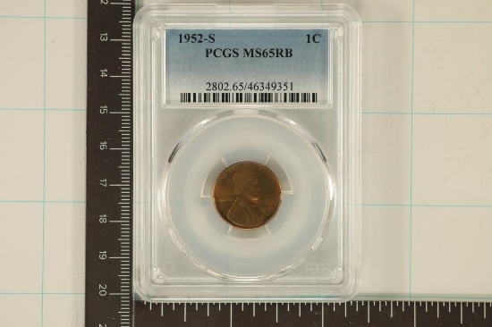 1952-S LINCOLN WHEAT CENT PCGS MS65RB