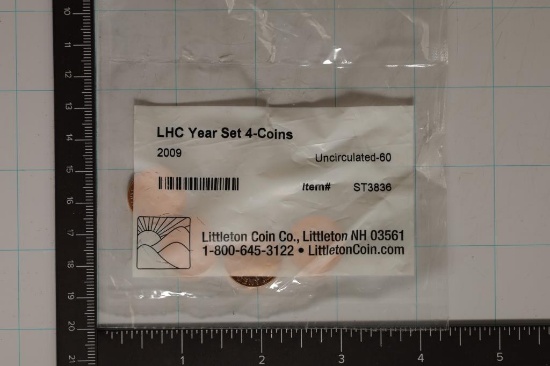 2009 LINCOLN BRILLIANT UNC 4 COIN SET IN LITTLETON