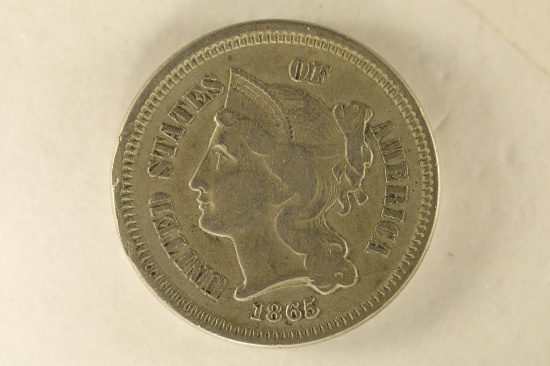 1865 US THREE CENT "NICKEL"