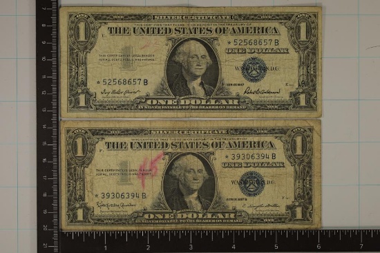 1957 & 1957-B US $1 SILVER CERTIFICATES STAR NOTES