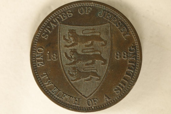 1888 STATE OF JERSEY 1/12 SHILLING