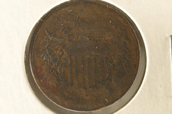 1870 US TWO CENT PIECE BENT
